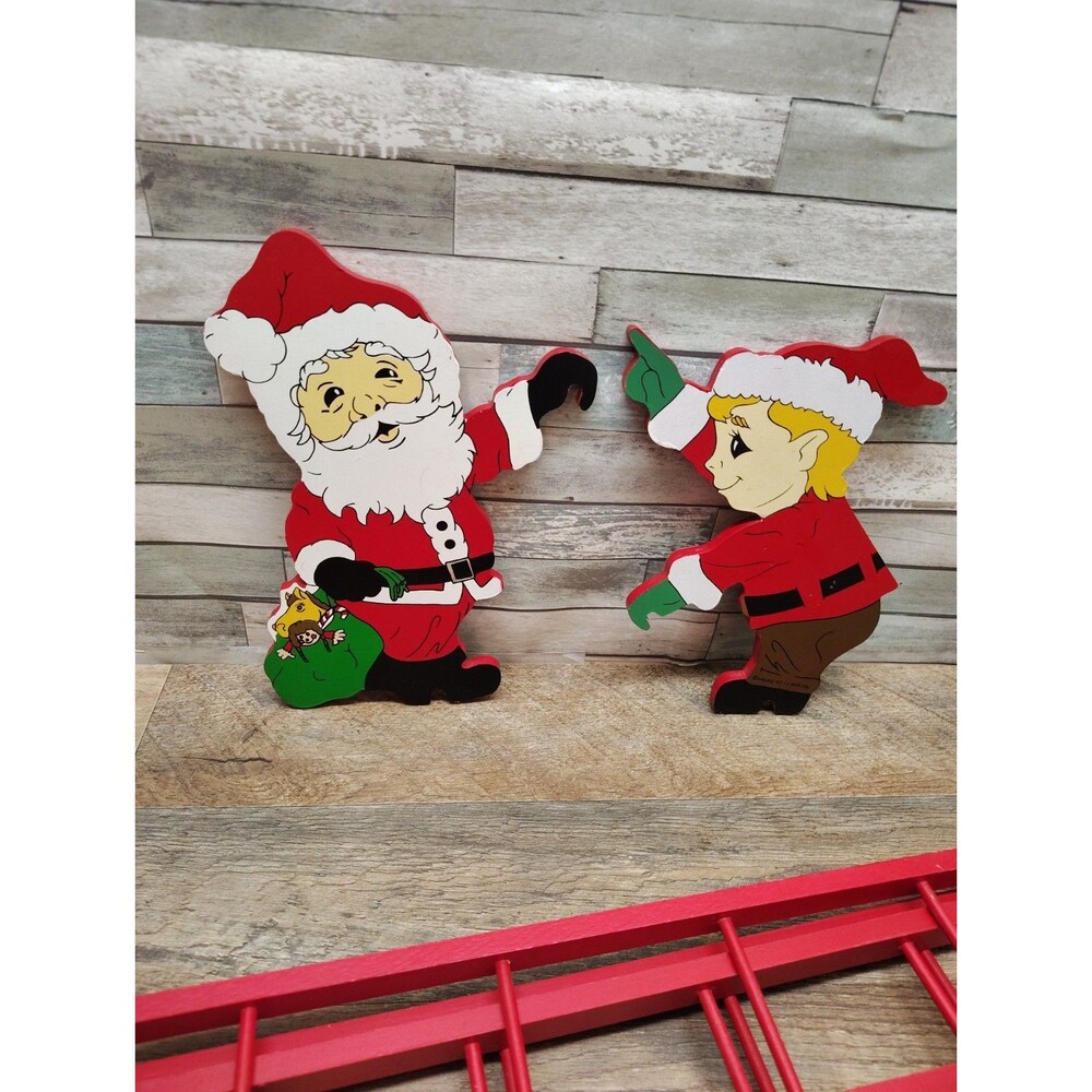 Vtg House of Lloyd Chistmas Around The World "Up The Ladder" Wooden 1991 Santa - Picture 6 of 13